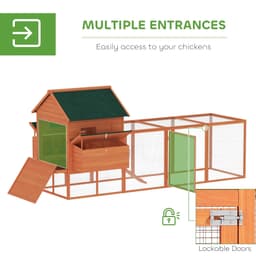 image-PawHut Chicken Coop - Gray, 136.5" L x 63" W x 59" H
