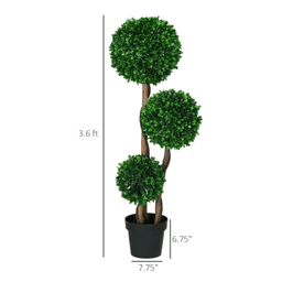 image-Artificial Boxwood Tree, Green, 43.25" Tall, No Assembly