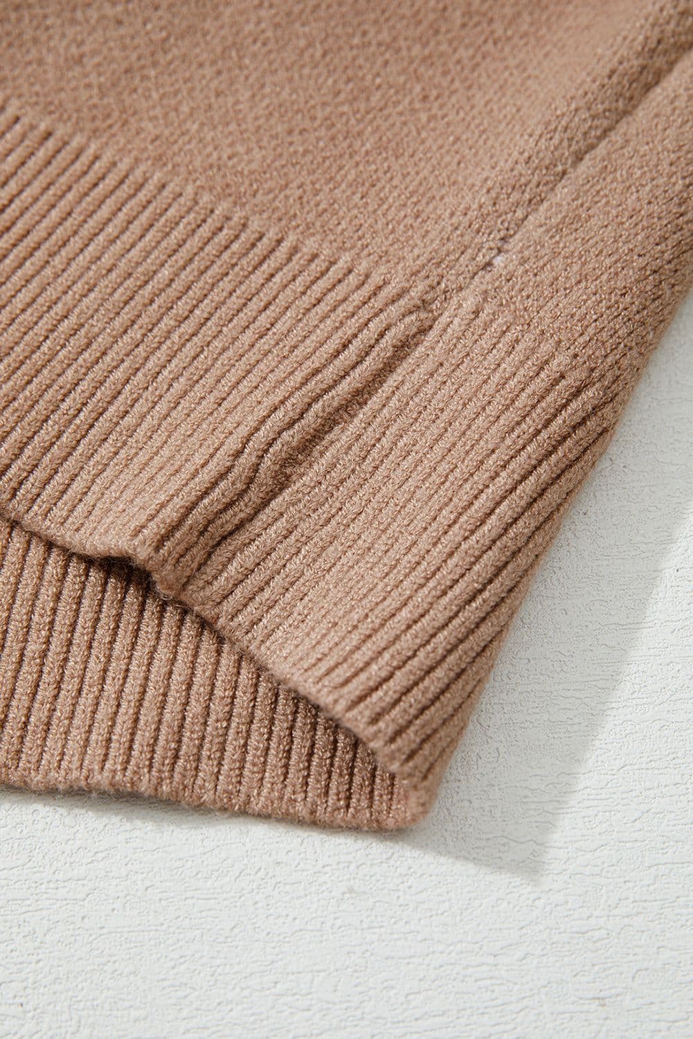 image-Straw Yellow Leopard Color Block Knit Sweater