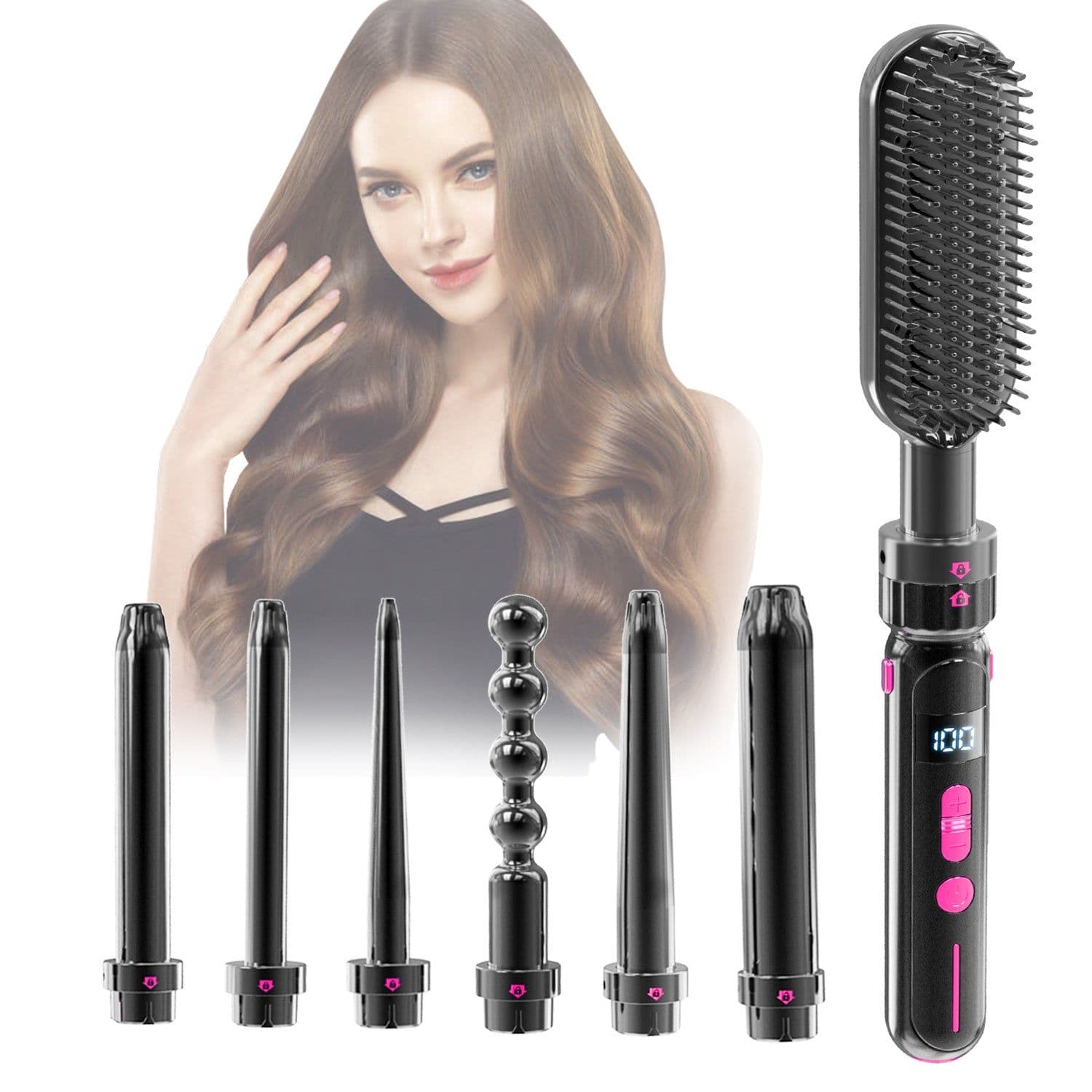 image-Curly Hair Sticks - Easy to Use Scald Safety, Ceramic, 21mm-30mm