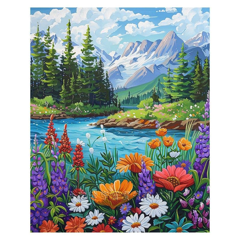 image-Diamond Beautiful Landscape DIY Handmade Living Room Entrance Decorative Painting
