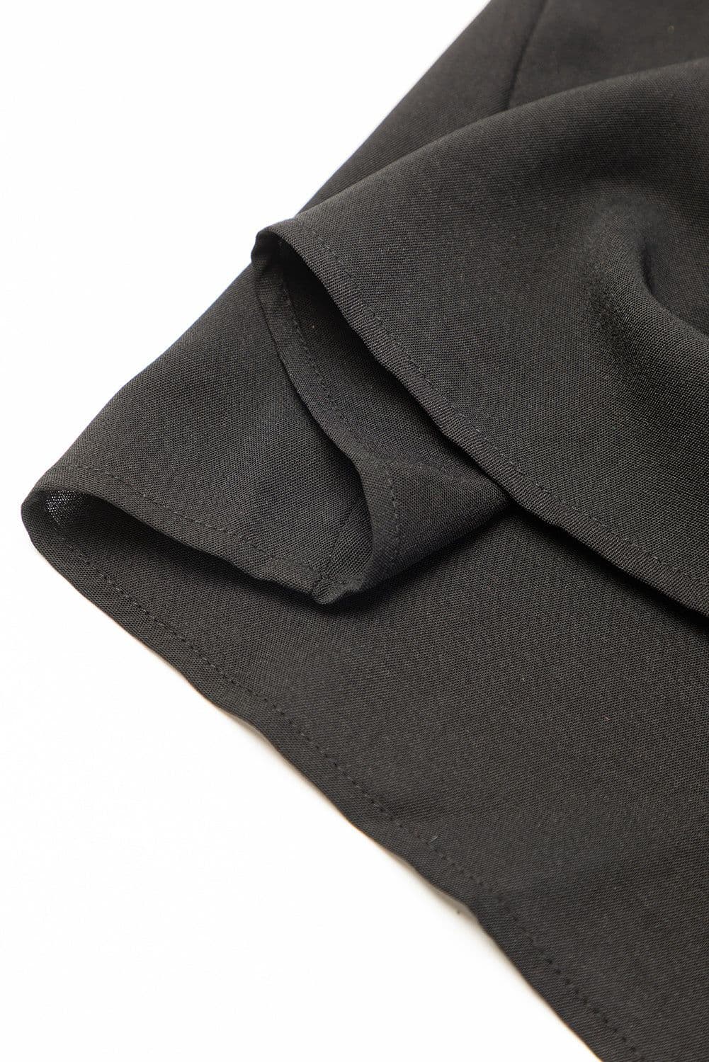 image-Black Ruffle Sleeve V Neck Frilled Shift Dress