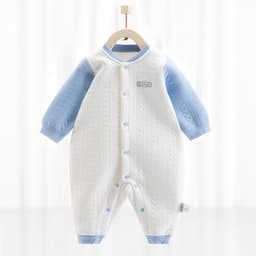 image-Cotton Thermal Clip Silk Onesie Newborn Climbing Baby Clothes