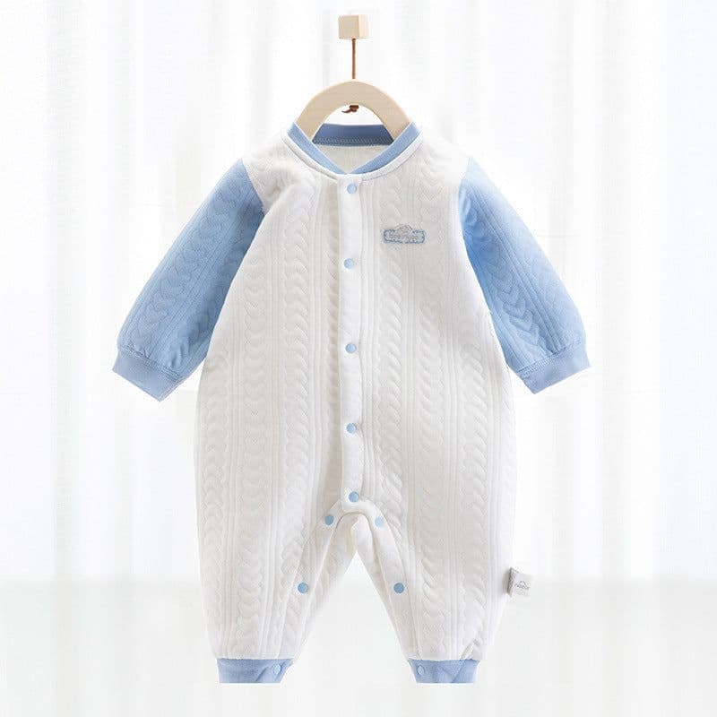 image-Cotton Thermal Clip Silk Onesie Newborn Climbing Baby Clothes