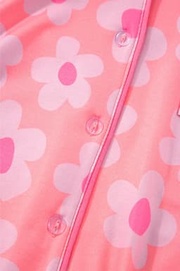 image-Green Flower Print Short Sleeve Pajamas Set