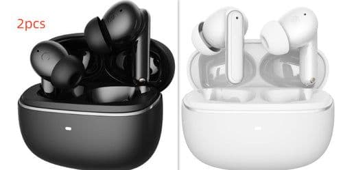 image-Wireless Bluetooth Noise Reduction In-ear Headphones - White/Black ANC