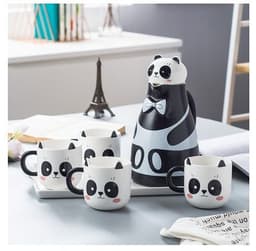 image-Modern creative water cup household ceramic living room tray cup water set European teapot teacup cold water kettle