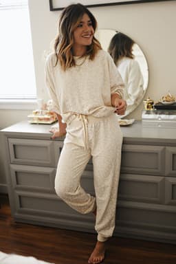 image-White Cheetah Print Two Piece Loose Fit Cozy Loungewear