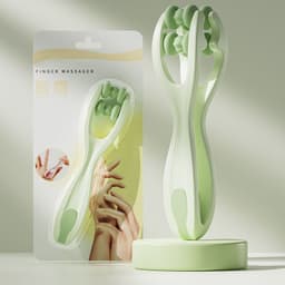 image-Finger Massager Dual-Row Roller Design Easy Use Relieve Finger Fatigue Promote Blood Circulation Portable Roller Finger Massager