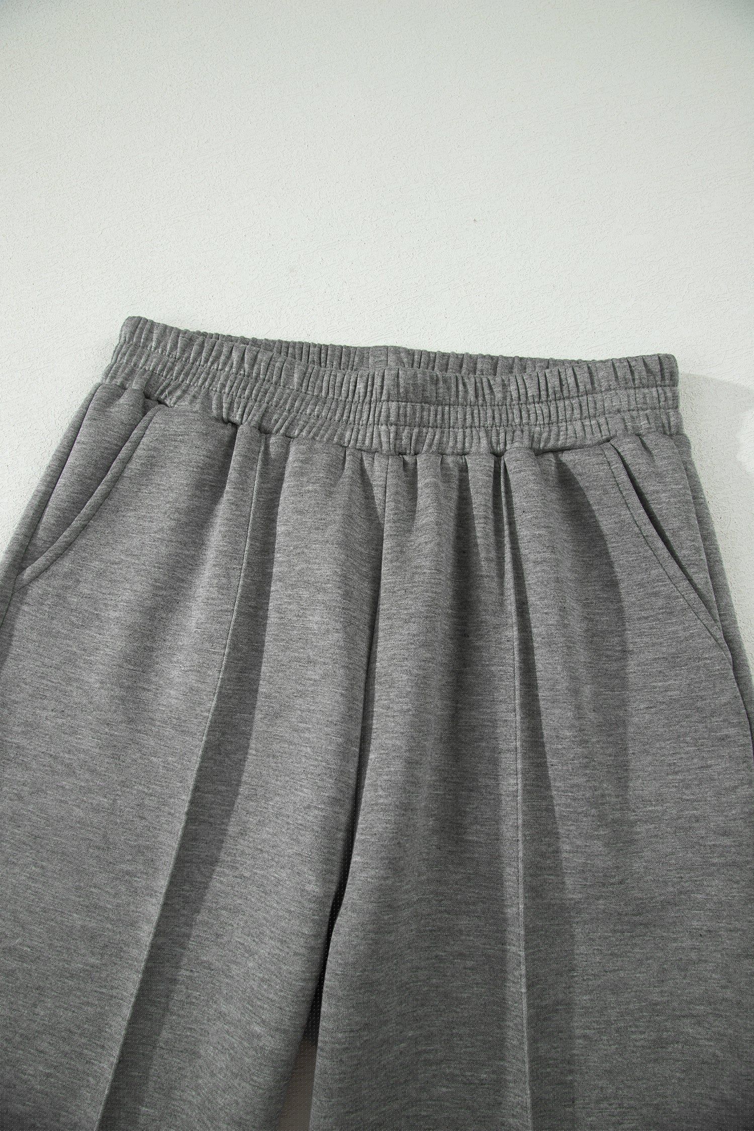 image-Light Grey Half Zip Polo Tee Casual Pant Set