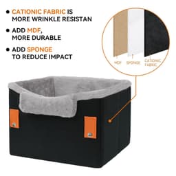 image-Portable Small Dog Car Seat Dog Booster Seat For Car With Clip-On Safety Leash Perfect For Small Pets Pet Products
