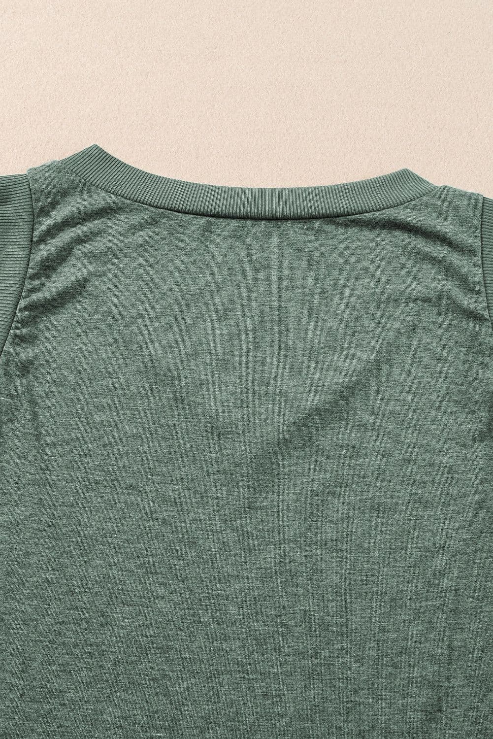 image-Mist Green Ribbed V Neck Tank