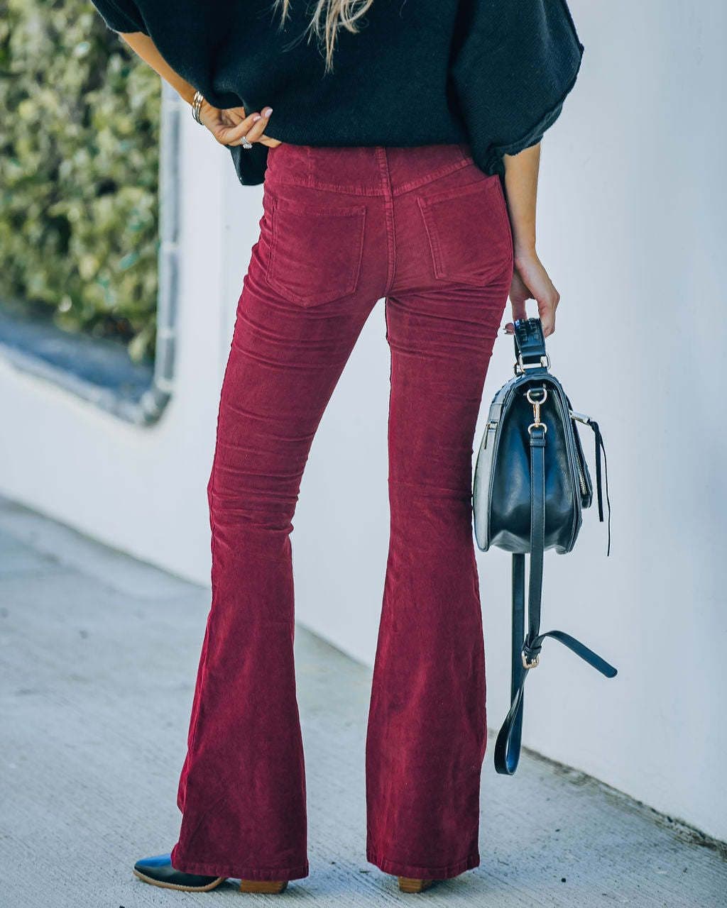 image-Ins Corduroy High Waist Flared Pants Fashion Casual Slim Solid Color Trousers Autumn And Winter Women's Clothing