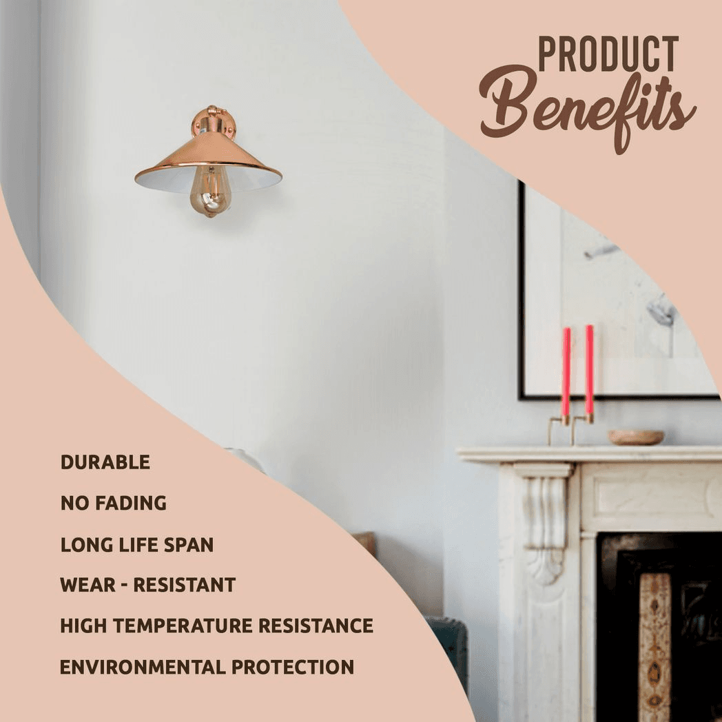 image-Vintage Industrial Rose Gold Retro Wall light Sturdy Metal Lamp Shade Lights Classic Style Electroplated Finish E27 lamp