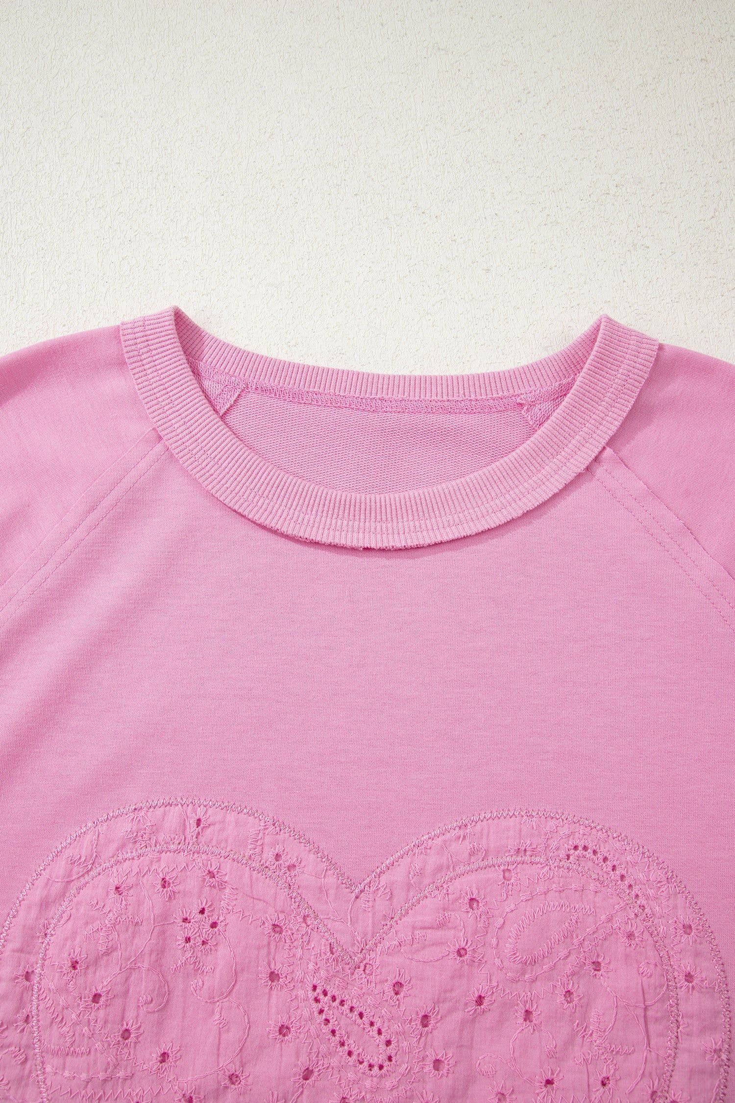 image-Pink Paisley Broderie Anglaise Long Sleeve Top