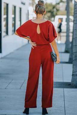 image-Black Belted Wide Leg Jumpsuit