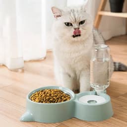 image-Pet Dog Cat Bowl Fountain Automatic Food Water Feeder Container For Cats Dogs Drinking Pet Articles Pet Cat Water Dispenser, Automatic Gravity Cat Water Bowl