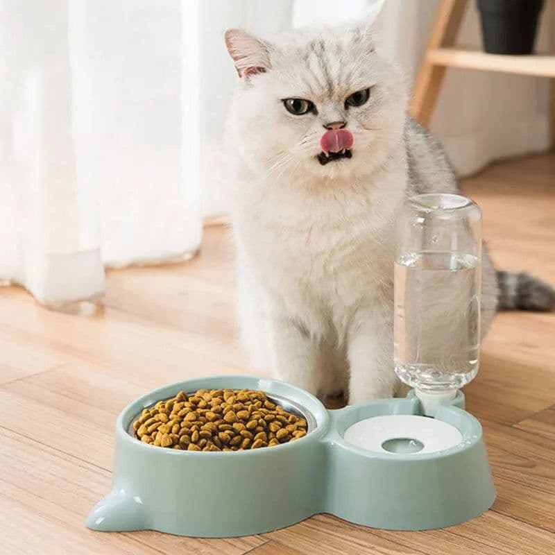 image-Pet Dog Cat Bowl Fountain Automatic Food Water Feeder Container For Cats Dogs Drinking Pet Articles Pet Cat Water Dispenser, Automatic Gravity Cat Water Bowl