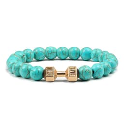 image-Turquoise Energy Gun Black Electroplated Alloy Barbell Bracelet