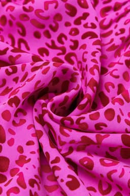 image-Leopard Print Ruffled Tiered Maxi Dress - Rose Red - Elegant Flutter Sleeves