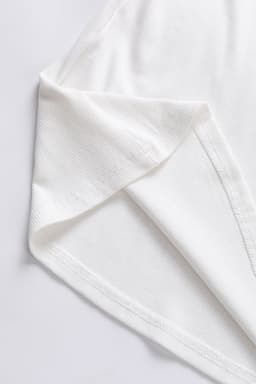 image-White Contrast Tweed Puff Sleeve Top