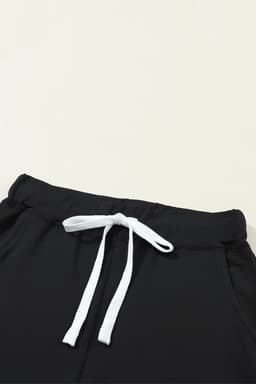 image-Black Drawstring Waist Pocketed Joggers