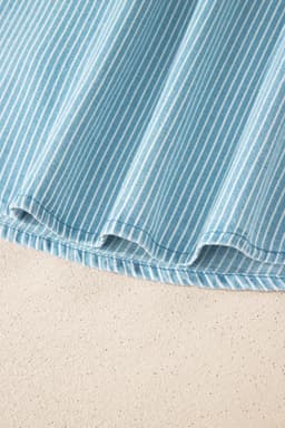 image-Sky Blue Stripe Short Sleeve Button Up Shirt