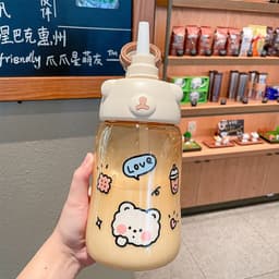 image-Summer Super Cute Water Cup Straw Cup Student Water Bottle Portable