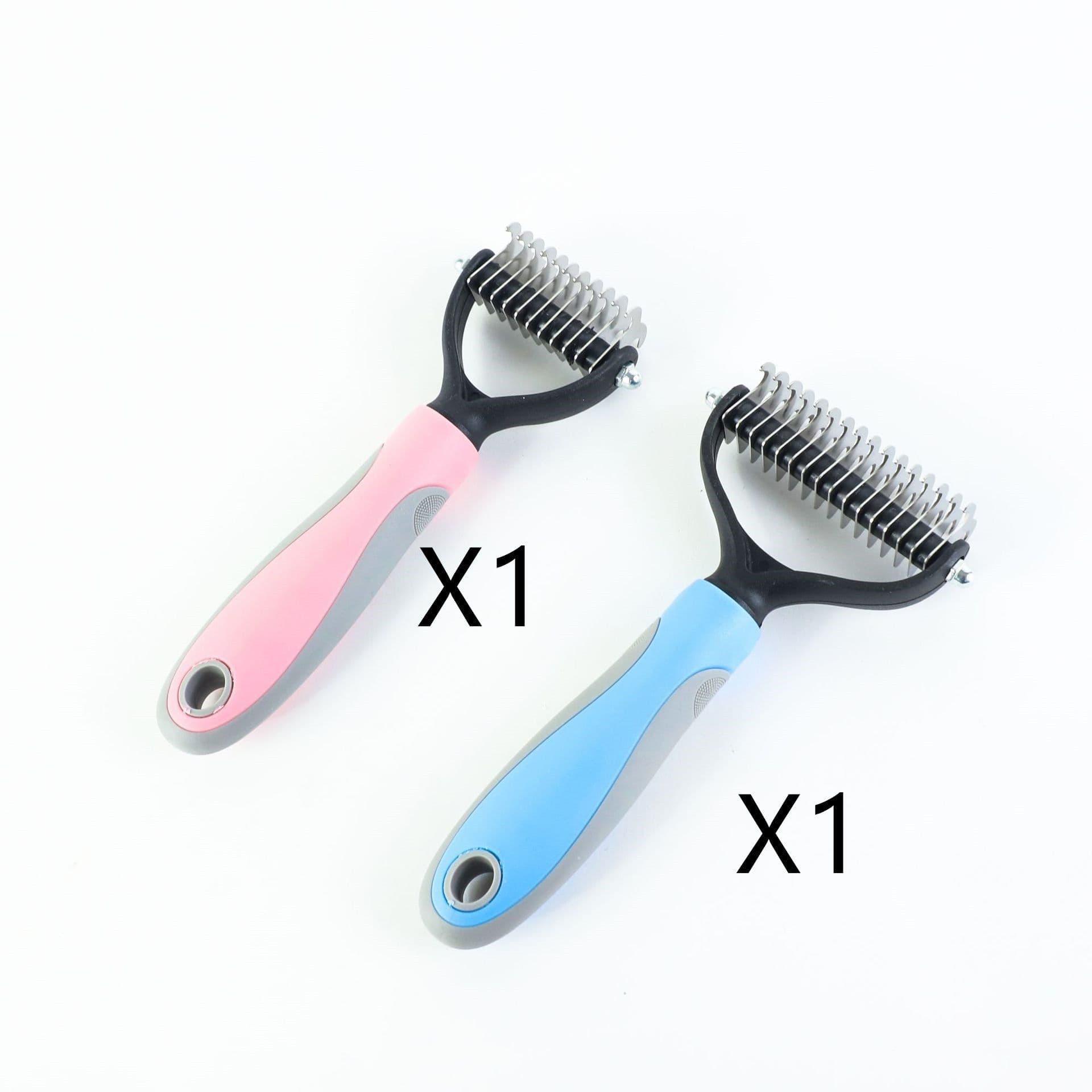 image-Stainless Double-sided Pet Brush Hair Removal Comb Grooming Dematting Dog Grooming Shedding Tools