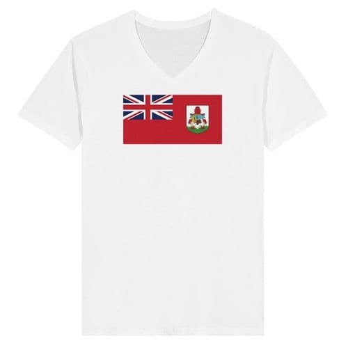 image-Drapeau des Bermudes - T-shirt unisexe premium col en V