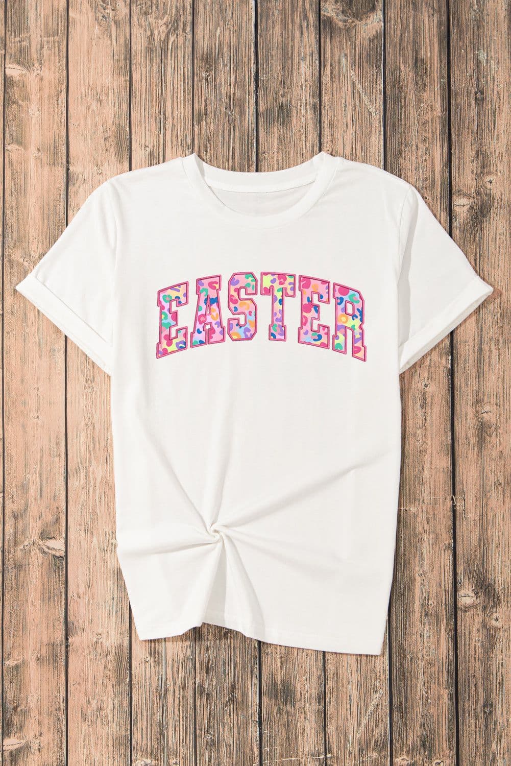 image-White Leopard Easter Letter Graphic Tee