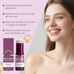 image-Multi Balm Calcium Volume Firming Skin Hydrating Nourishing Smoothing Collagen Moisturing Stick Suitable for Eyes Neck Face