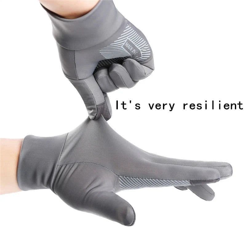 image-Ice Silk Non-Slip Motorcycle Racing Gloves Breathable Outdoor Sports Riding Touch Screen Gloves Thin Anti-UV Protective Gear