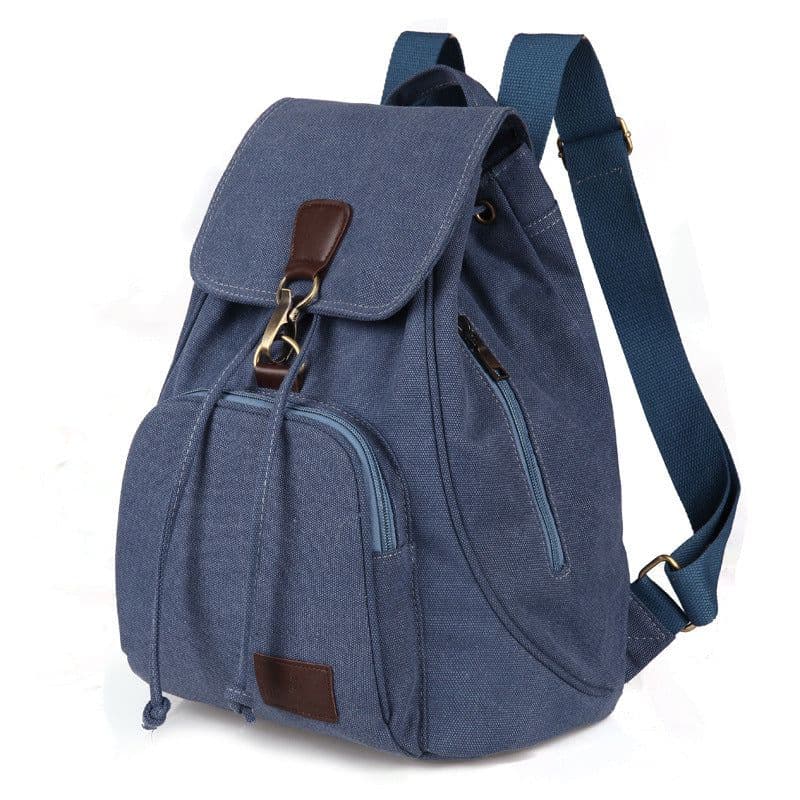 image-Trendy Retro Canvas Backpack, Rose Red, 20-35L, Unisex, Wear-Resistant