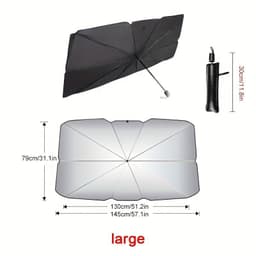 image-Foldable Car Windshield Sunshade Umbrella, Keep Vehicle Cool, Block UV Rays Protect Car Interior, Easy To Store And Use Heat Reduction, UV Protection, Easy Install - Universal Fit, Durable Material