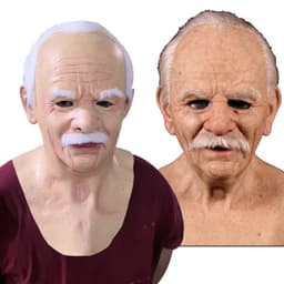 image-Old man mask white hair white beard headgear halloween