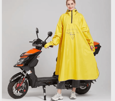 image-Raincoat Women's Long Motorcycle Sleeve