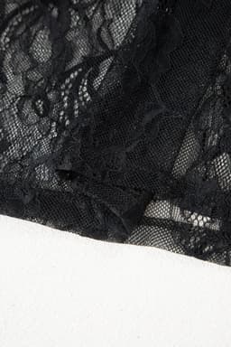 image-Black Sleeveless Lace Patchwork Long Dress