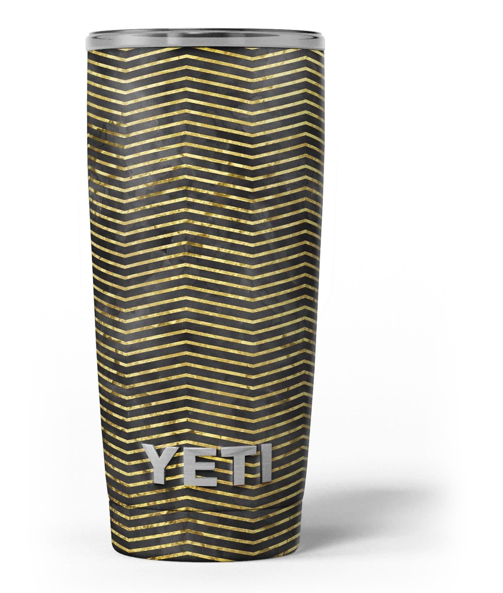 image-Black and Gold Watercolor Chevron - Skin Decal Vinyl Wrap Kit