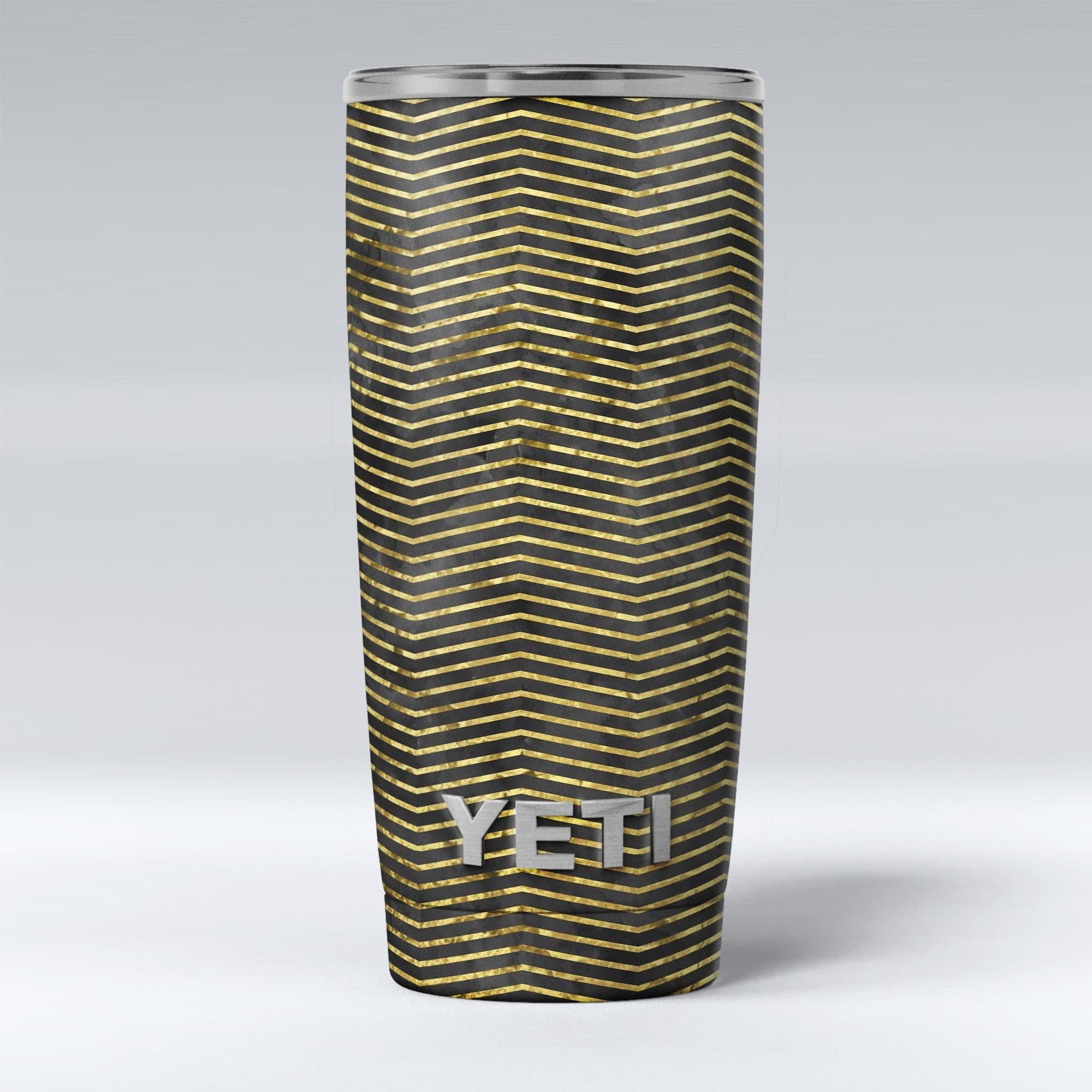 image-Black and Gold Watercolor Chevron - Skin Decal Vinyl Wrap Kit