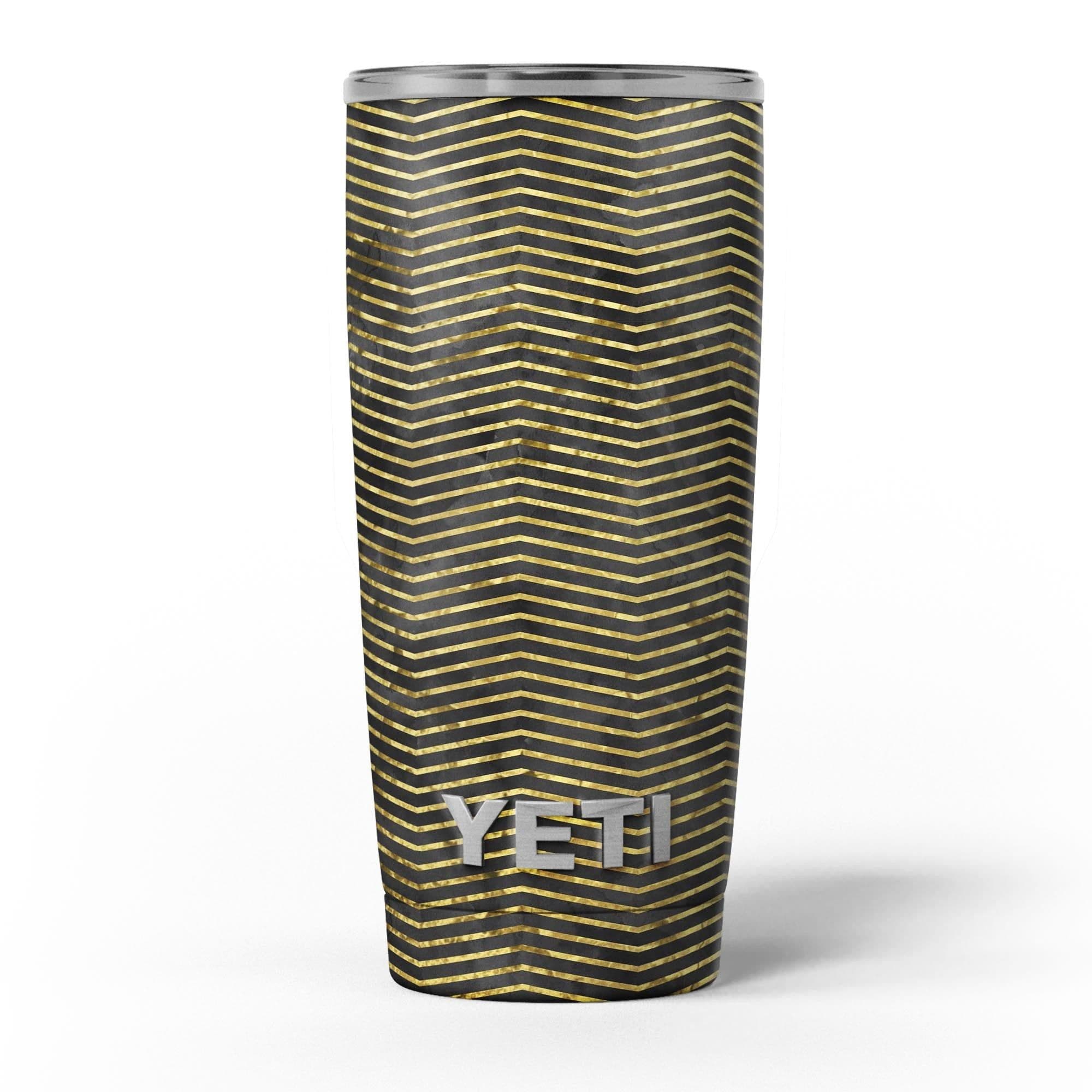 image-Black and Gold Watercolor Chevron - Skin Decal Vinyl Wrap Kit