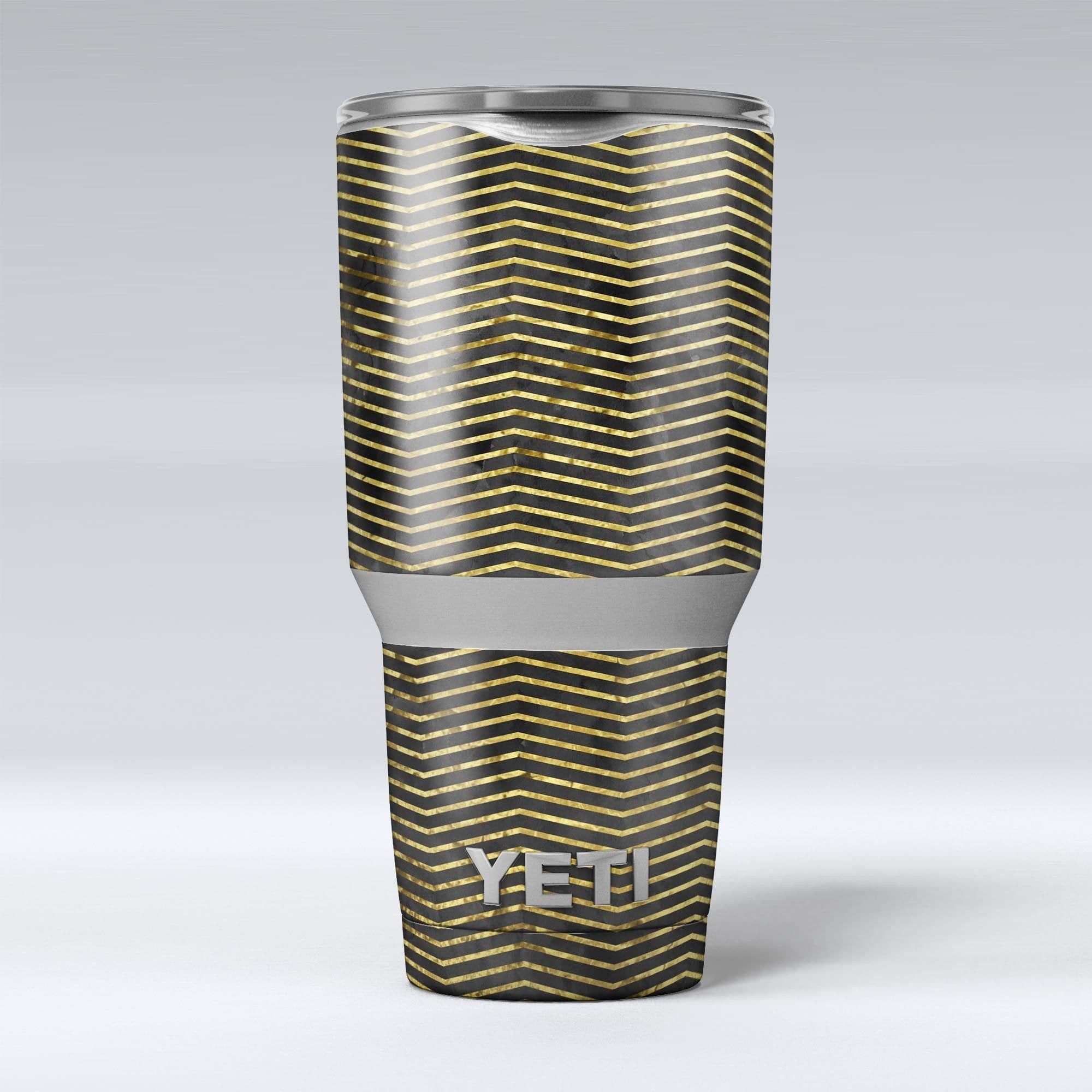 image-Black and Gold Watercolor Chevron - Skin Decal Vinyl Wrap Kit