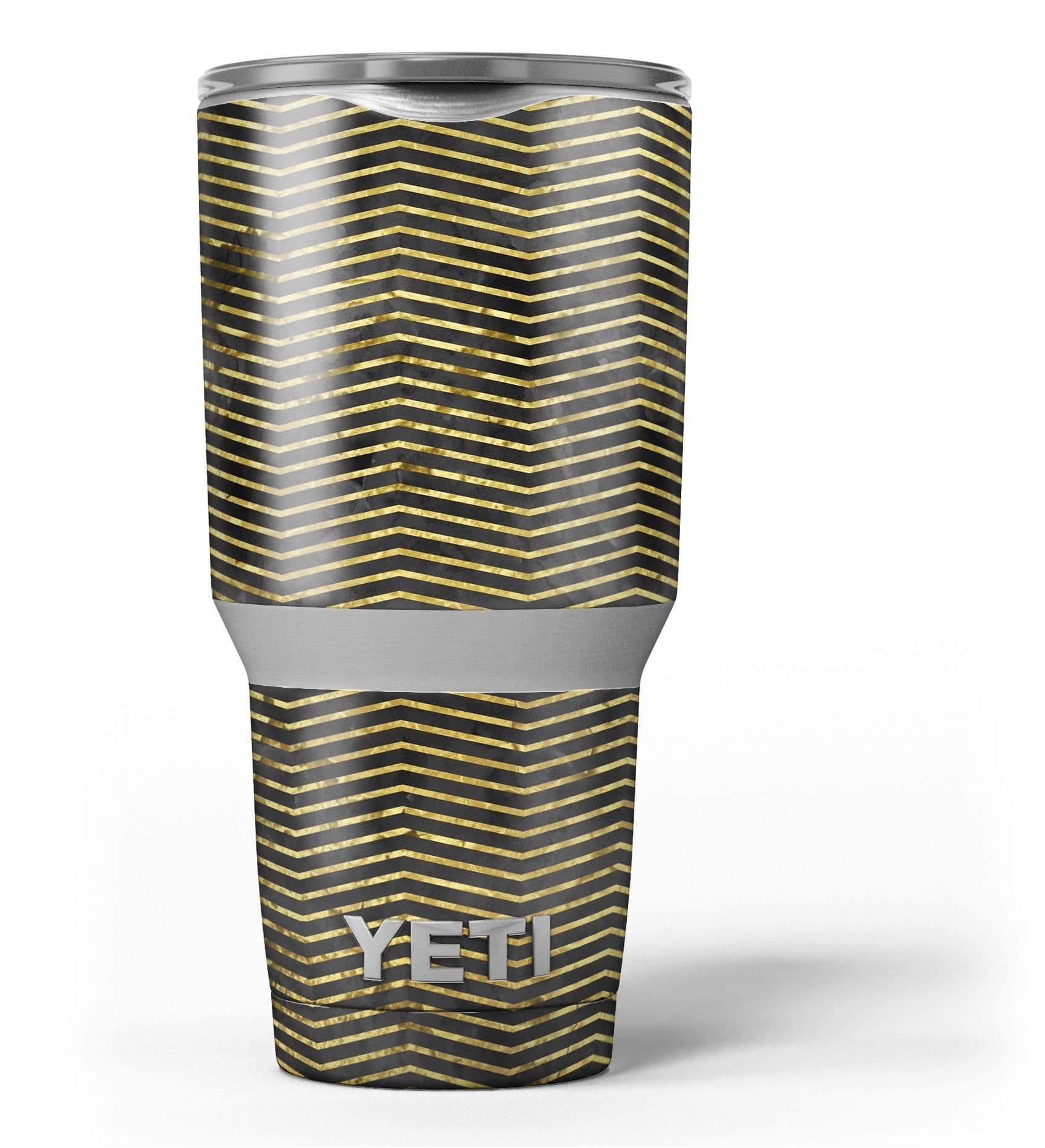 image-Black and Gold Watercolor Chevron - Skin Decal Vinyl Wrap Kit