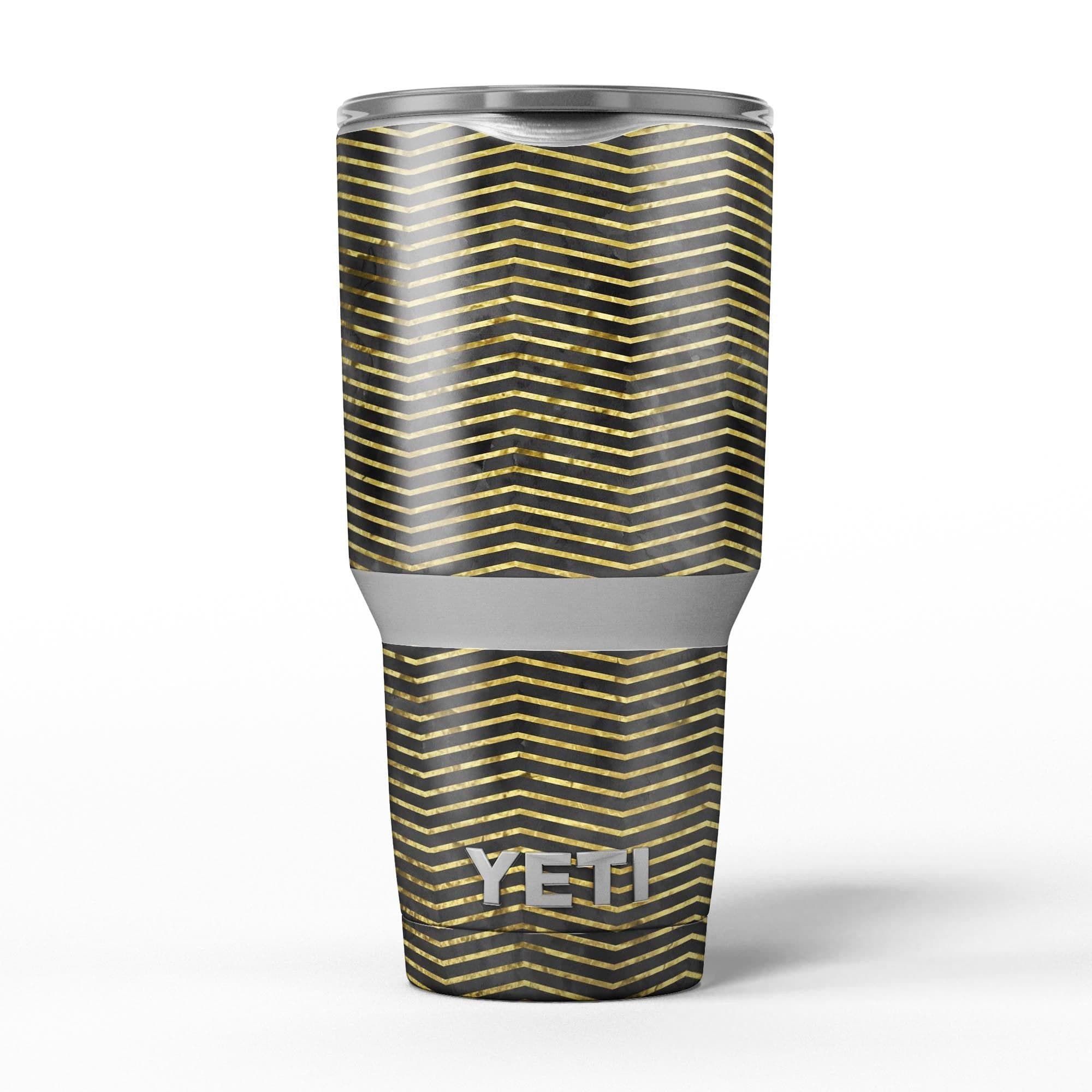 image-Black and Gold Watercolor Chevron - Skin Decal Vinyl Wrap Kit