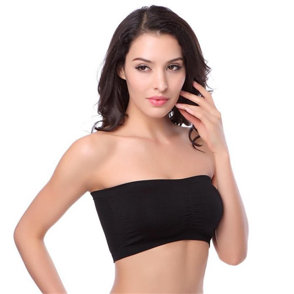 image-One-line bra wrapped chest, seamless, strapless tube top bra, no steel ring, one-piece underwear with chest pad