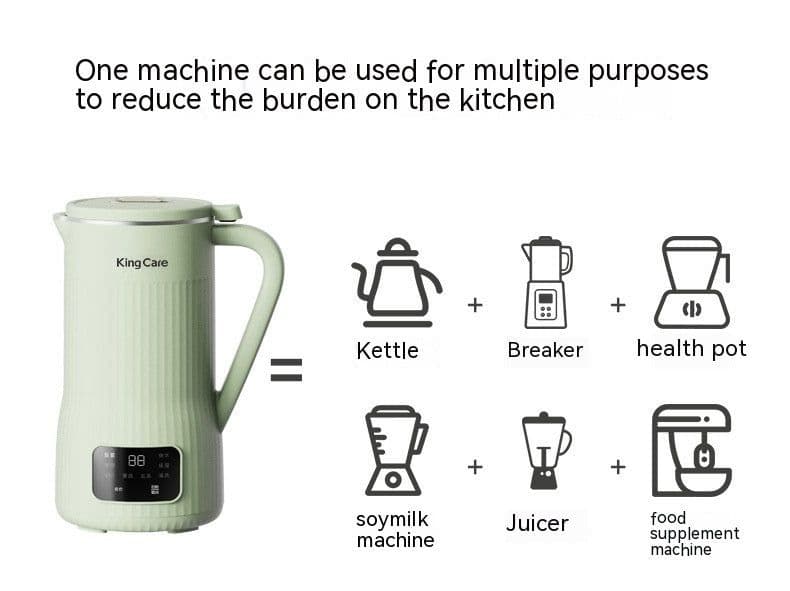 image-800ml Soy Milk Maker & Juicer - Matcha Green 110V US Plug