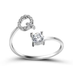 image-New Design Adjustable 26 Initial Letter Ring Fashion Jewelry For Women Simple Elegant Jewelry