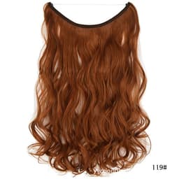 image-Fishing line hair curtain long curly hair no trace hair extension wig piece European and American foreign trade fashion wig female manufacturers spot wholesale