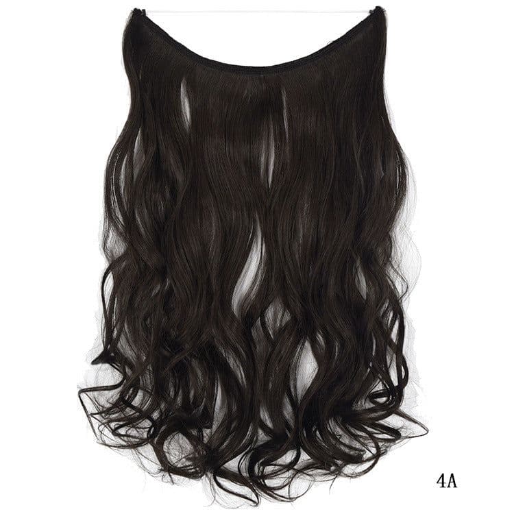 image-Fishing line hair curtain long curly hair no trace hair extension wig piece European and American foreign trade fashion wig female manufacturers spot wholesale