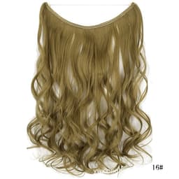 image-Fishing line hair curtain long curly hair no trace hair extension wig piece European and American foreign trade fashion wig female manufacturers spot wholesale